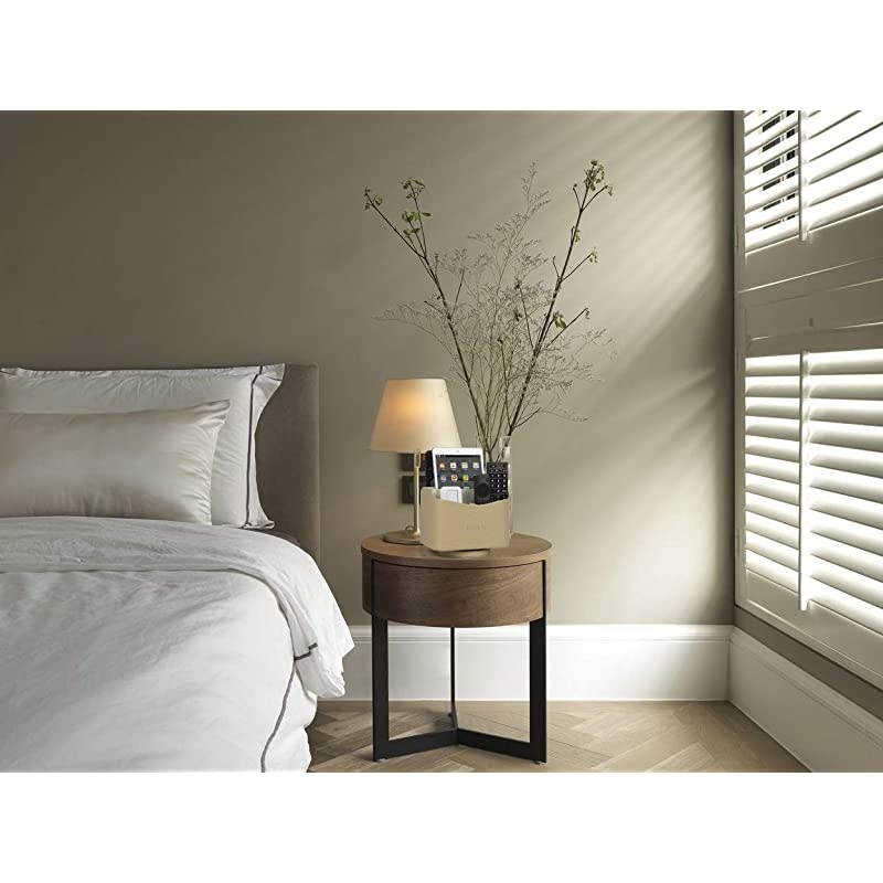 Spinning Remote Control Holder Remote Controller Holder Remote Caddy Media Storage Organizer Spinning Remote Control Organizer PU Leather beige