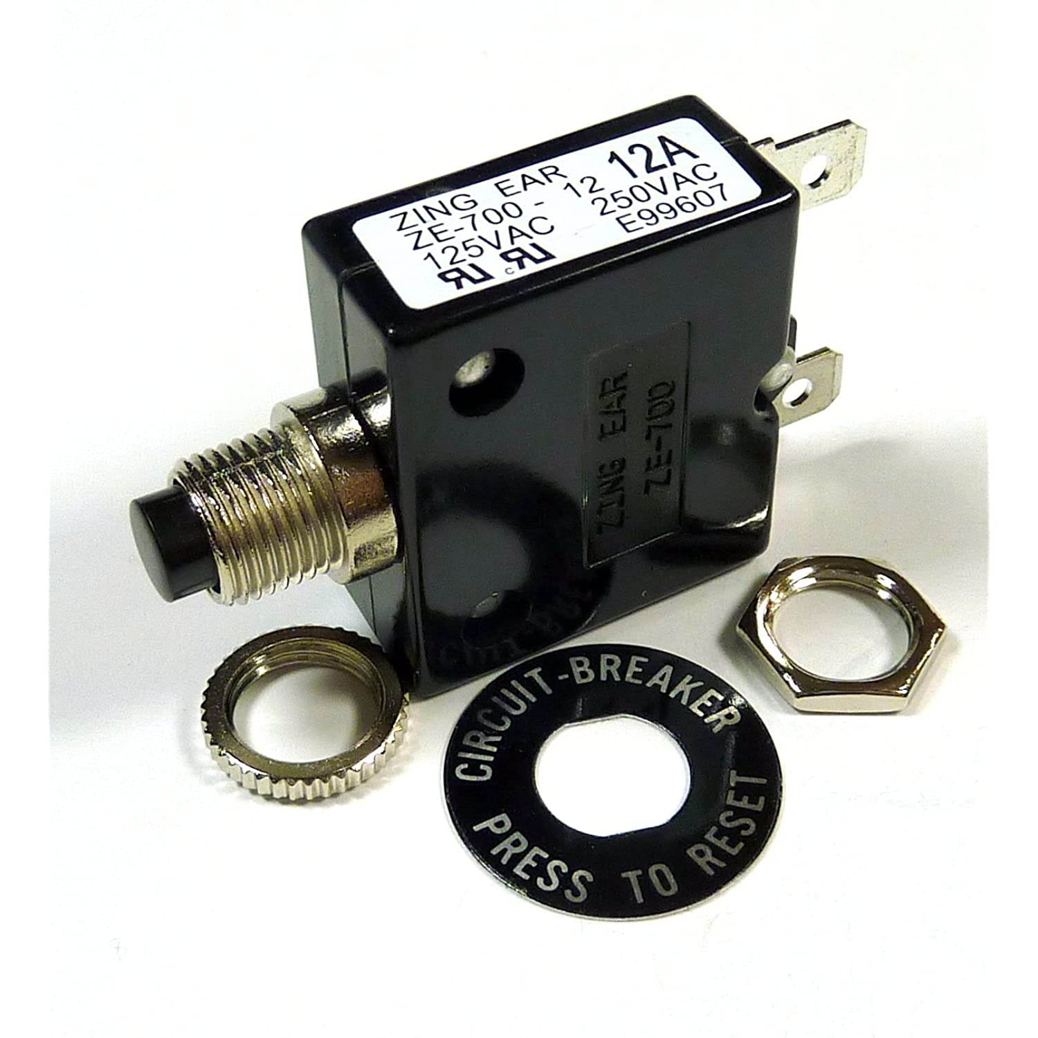 12 AMP 50VDC, 250VAC CIRCUIT BREAKER