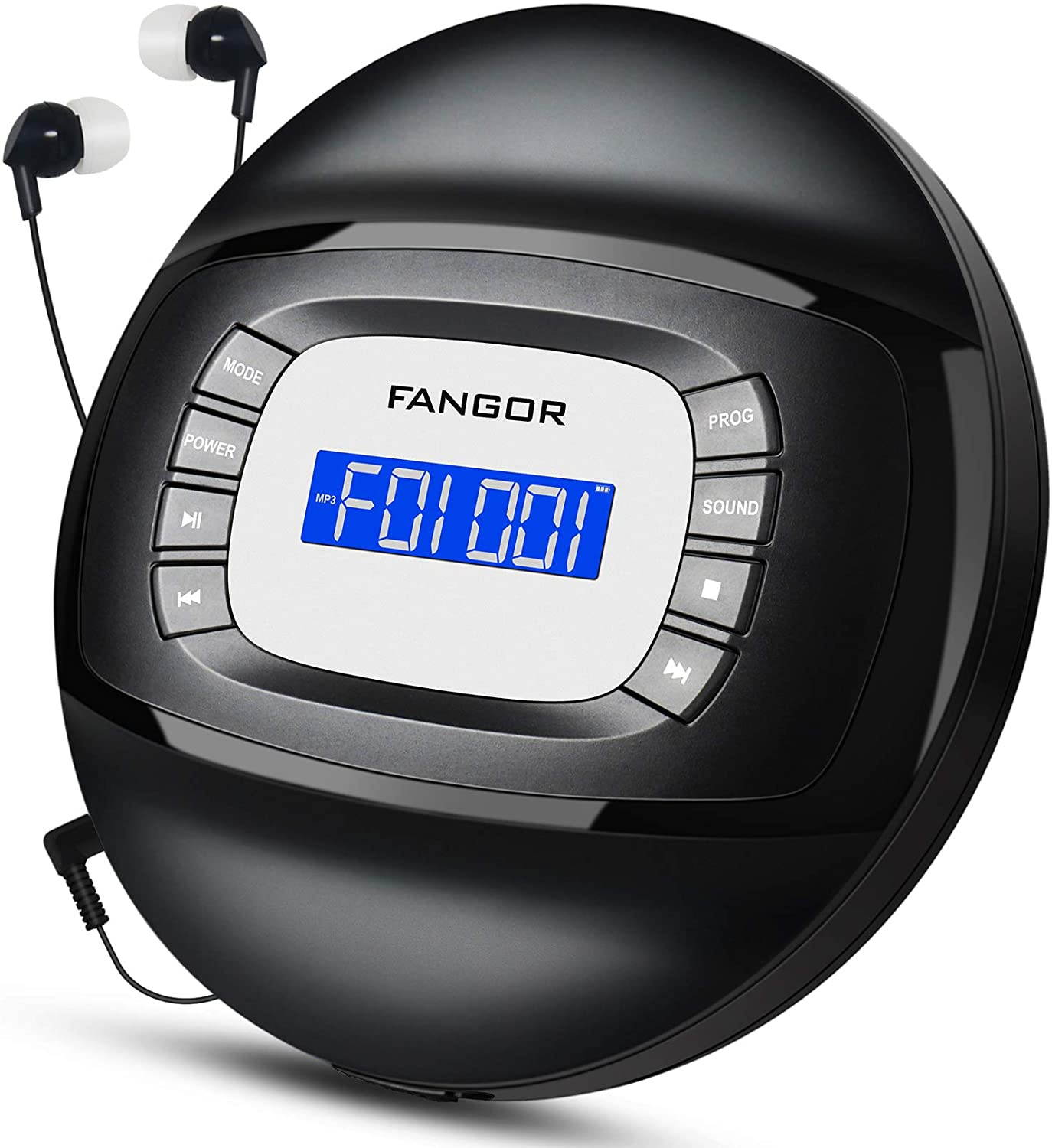 CD Player with Bluetooth Portable CD Player with Headphone, FANGOR Compact Rechargeable CD Player with Anti-Skip/Shock Protection Small CD Walkman for Kids Car and Travel 2021 Upgrade