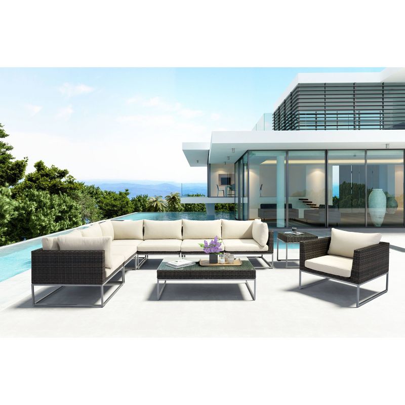 Modern Corner Chair Brown/Beige - ZM Home