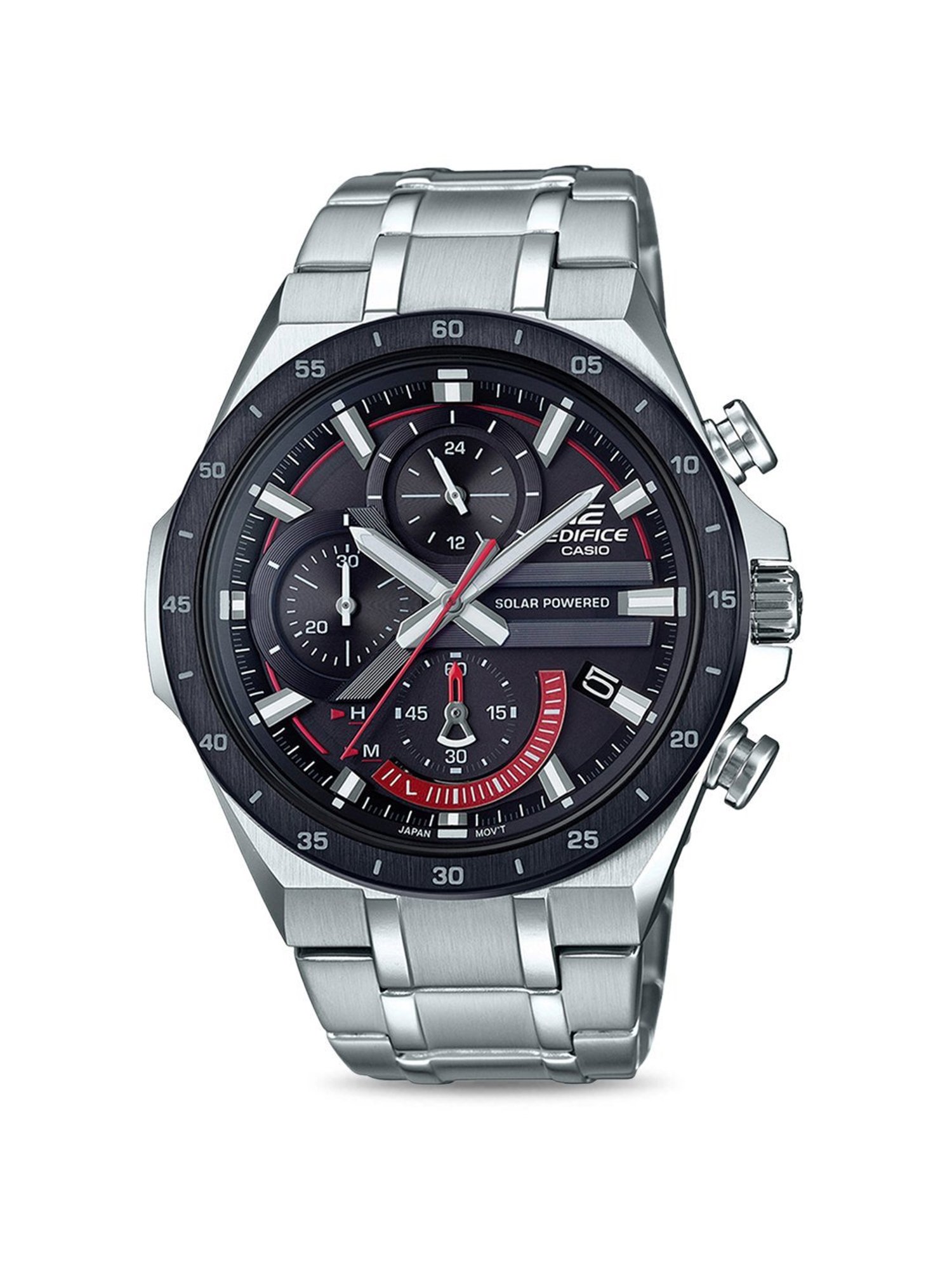 Casio EDifice EQS-920DB-1AVUDF Black Analog Dial Silver Stainless Steel Band Men's Watch EX487