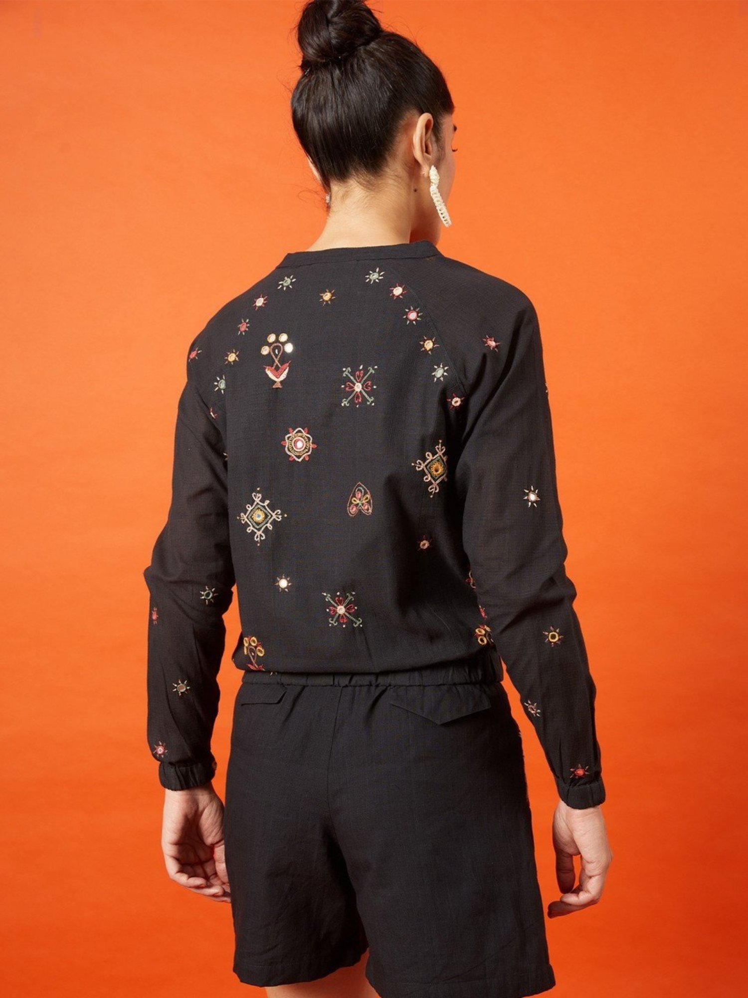 Okhai Warrioress Kutch Embroidery Bomber Jacket