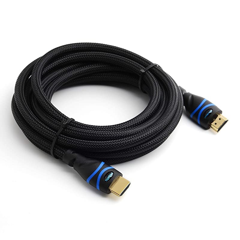 4K HDMI Cable 66 Feet Black 4K 60Hz High Speed Nylon Braided