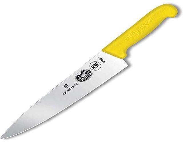 Victorinox Forschner Chef&rsquo;s, 10" Blade, 2.25" at Yellow Fibrox Pro Handle 40474