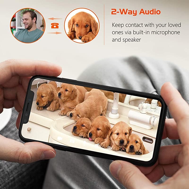 Security Camera WiFi IP Camera -  HD Home Wireless Baby/Pet Camera with Cloud Storage Two-Way Audio Motion Detection Night Vision Remote Monitoring,Black