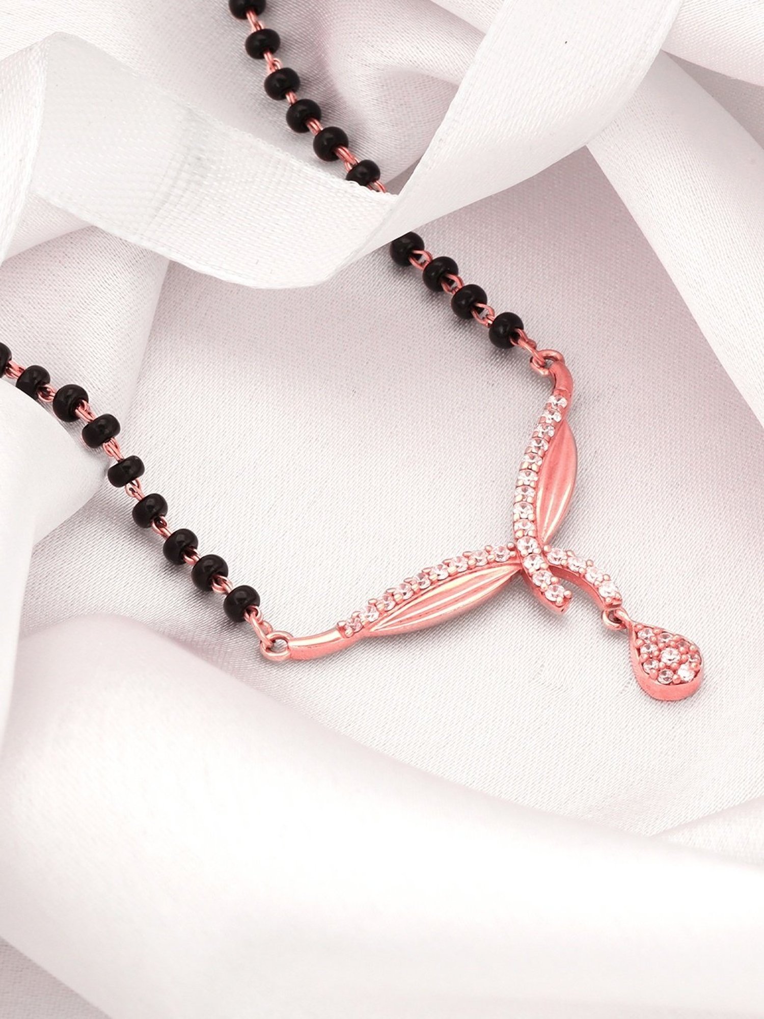 GIVA 92.5 Sterling Silver Rose Gold Vows of Love Mangalsutra