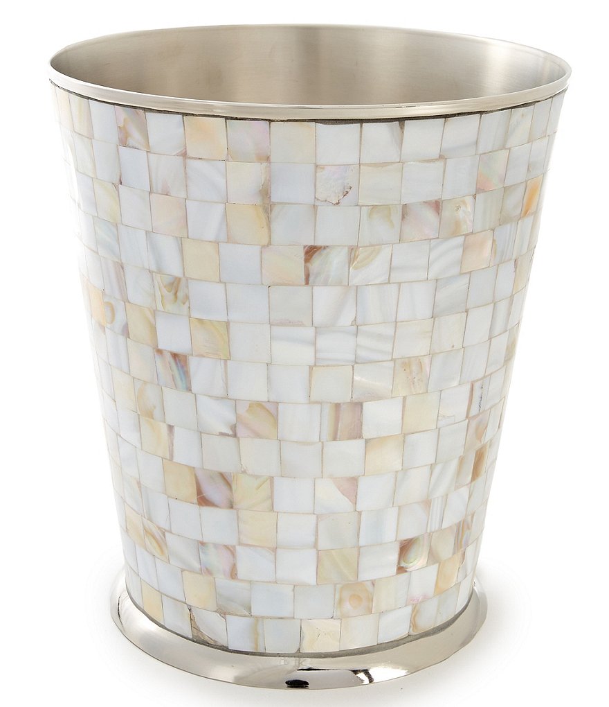 Luxury Hotel Mother of Pearl Wastebasket