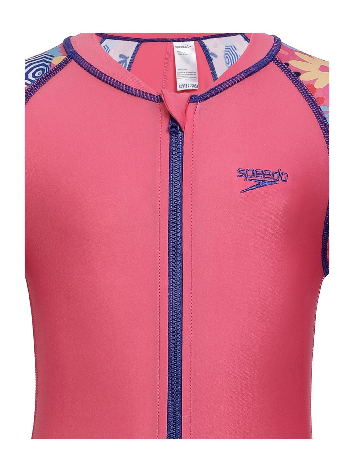 Speedo Kids Pink Solid Full Sleeves Swimsuit