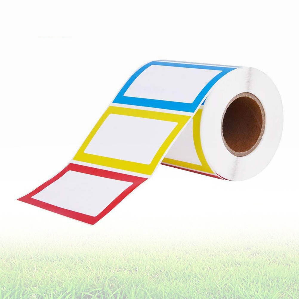 2 Roll Name Tag Sticker Colorful Label Sticker Self-Adhesive Name Label Classification Mark Sticker Paste for Home School Office (150pcs)