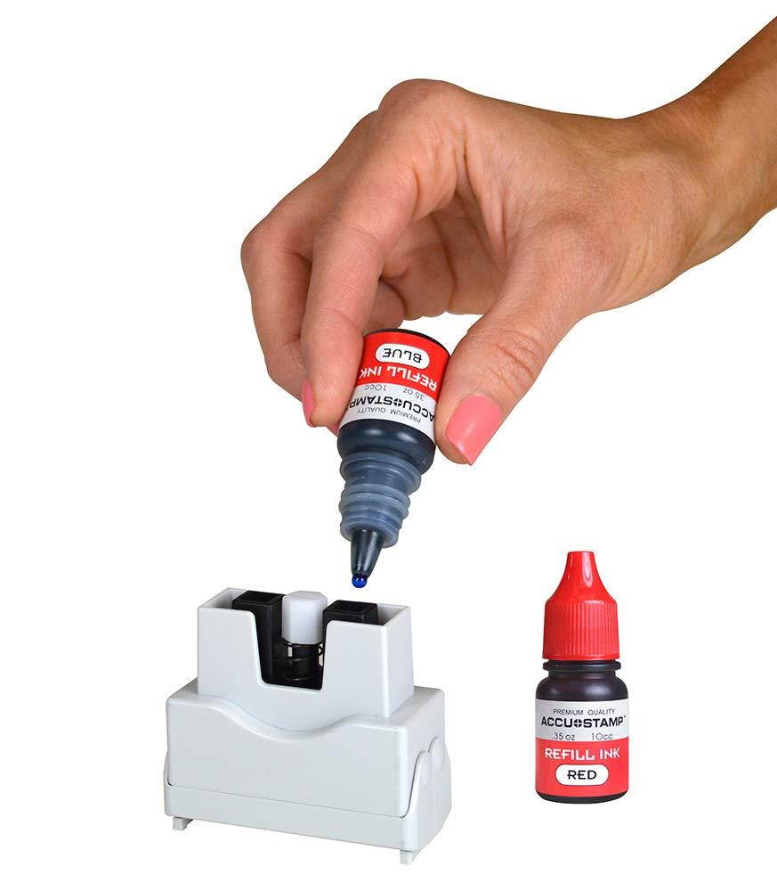 ACCU-STAMP2 Message Stamp with Shutter, 2-Color, VOID, 1-5/8" x 1/2" Impression, Pre-Ink, Blue and Red Ink (035539)