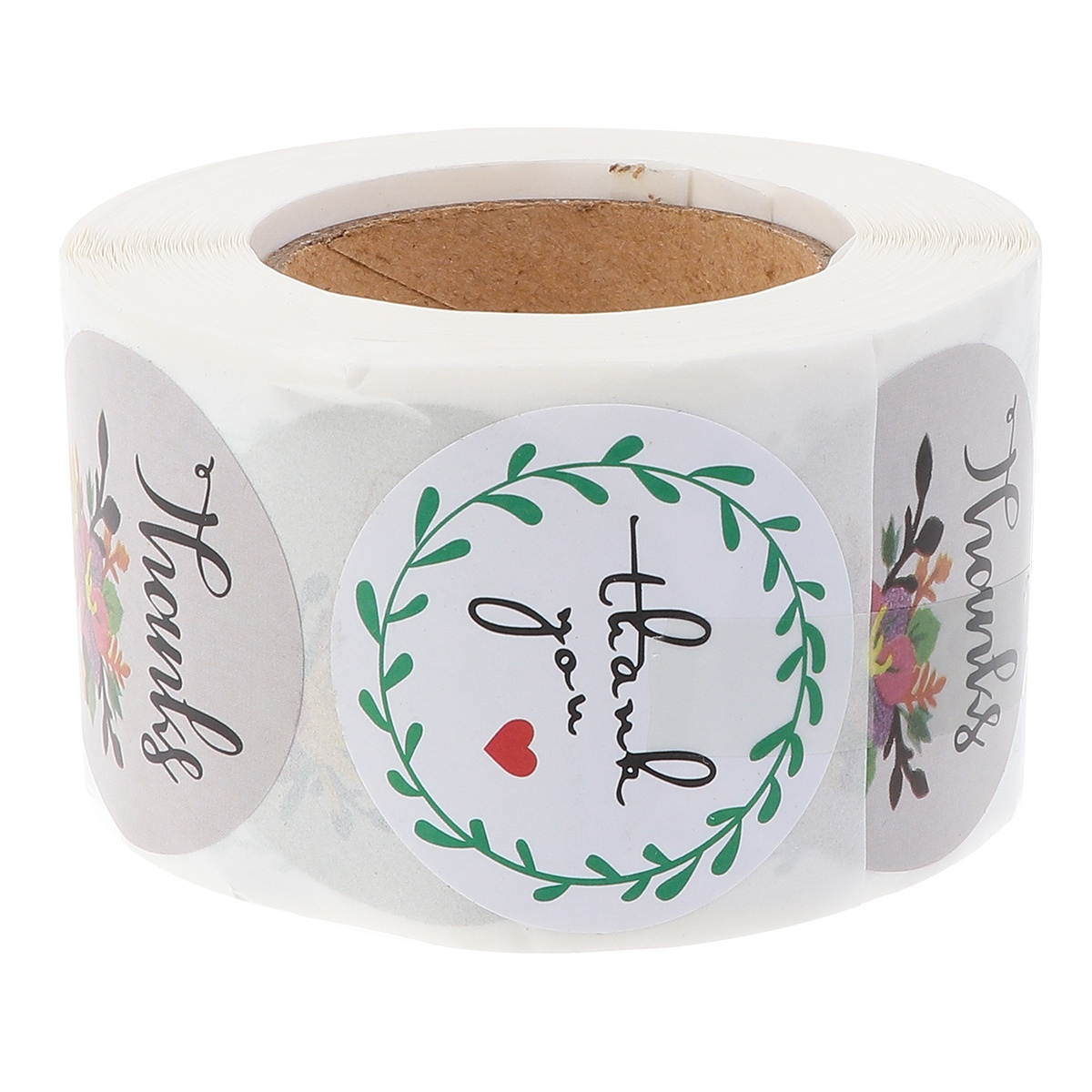 500Pcs/Roll Floral Pattern Thank You Sticker Sealing Labels Handmade Stickers