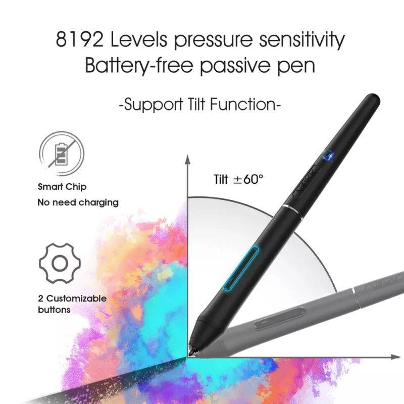 VK640 Graphic Tablet 6x4 inch Drawing Tablet Pen Tablet with Battery-Free Stylus for Android, Windows and Mac OS,Support Tilt Function
