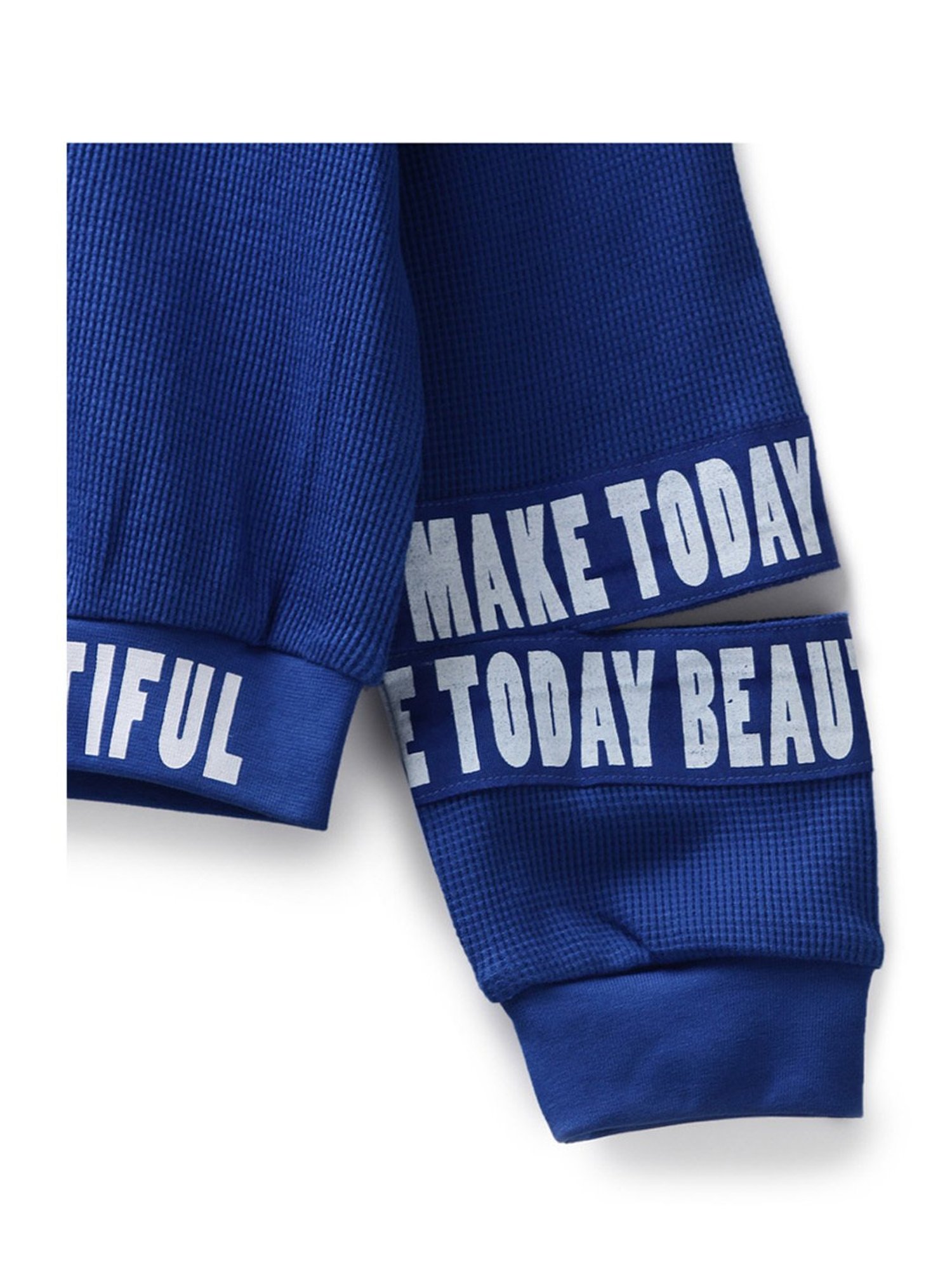 Under Fourteen Only Kids Blue Printed Full Sleeves Sweatshirt