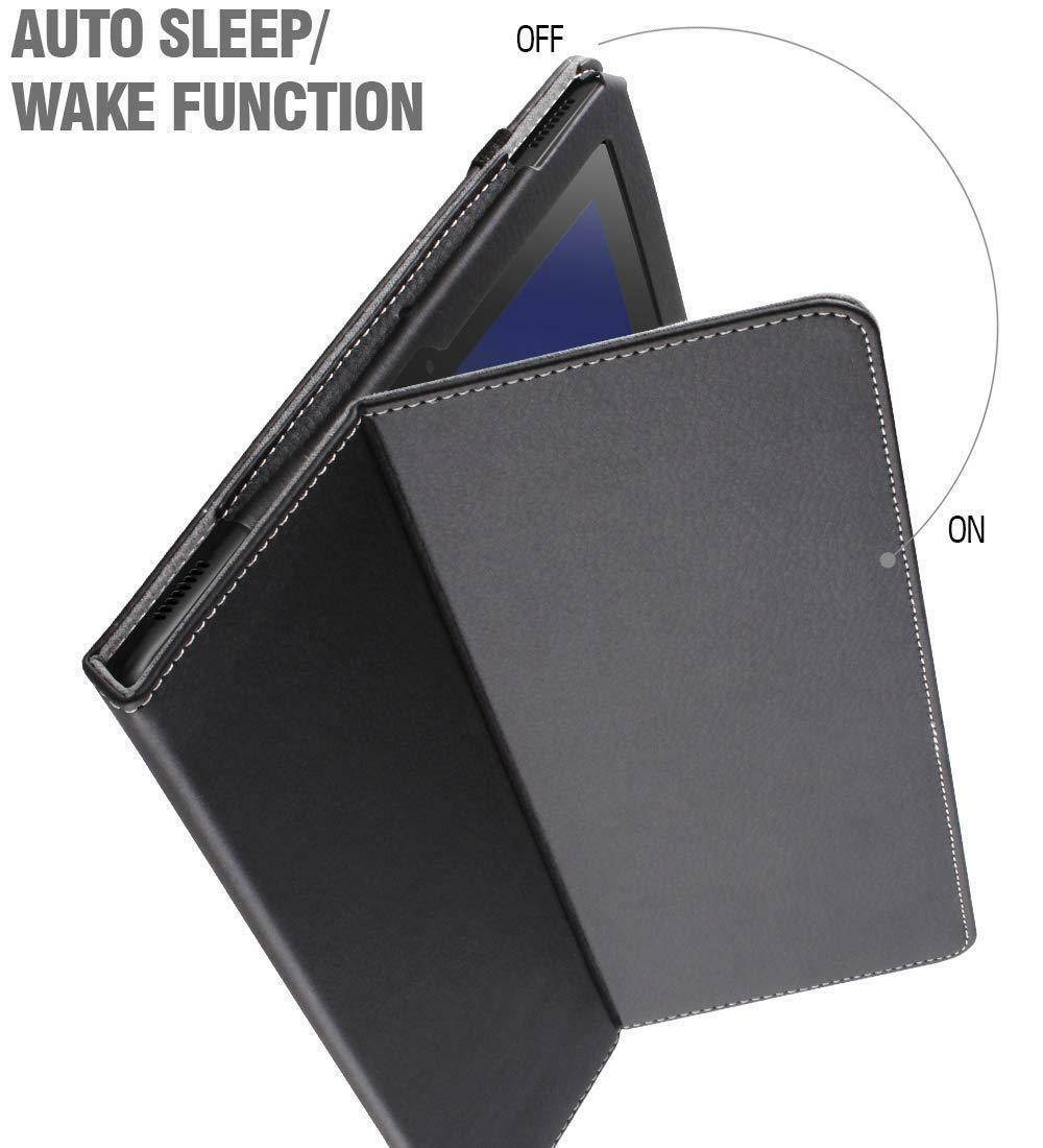 Galaxy Tab S4 10.5-inch 2018 Tablet Case,Poetic Flip Leather Stand Cover Black