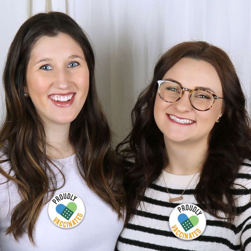 Big Dot of Happiness Proudly Vaccinated - 3 inch Vaccine Badge - Pinback Buttons - Set of 8