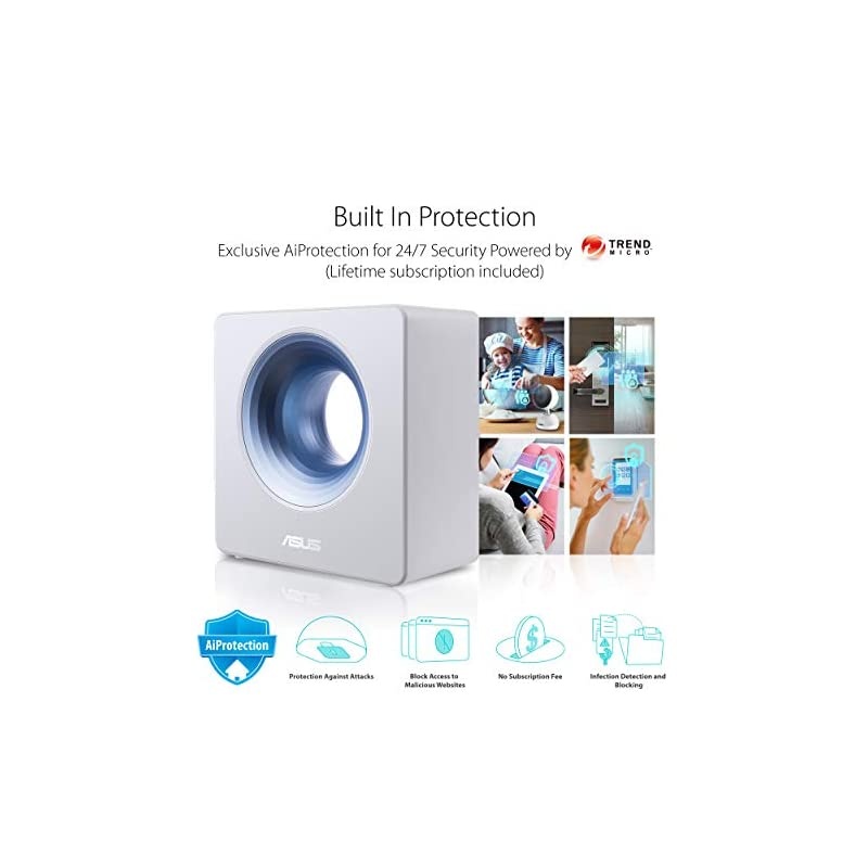 AC2600 WiFi Router (Blue Cave) - Dual Band Gigabit Wireless Router, Featuring Intel WiFi Technology, Works with Alexa, AiMesh Compatible, Included Lifetime Internet Security , White