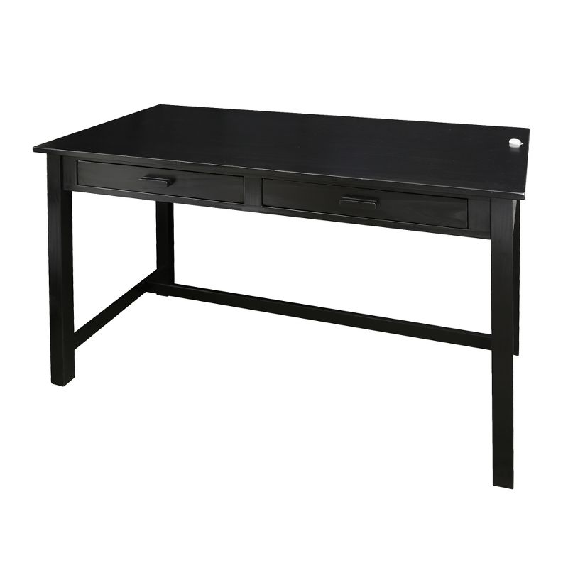 Jefferson Work Desk with Concealed Side Drawer Black - Flora Home