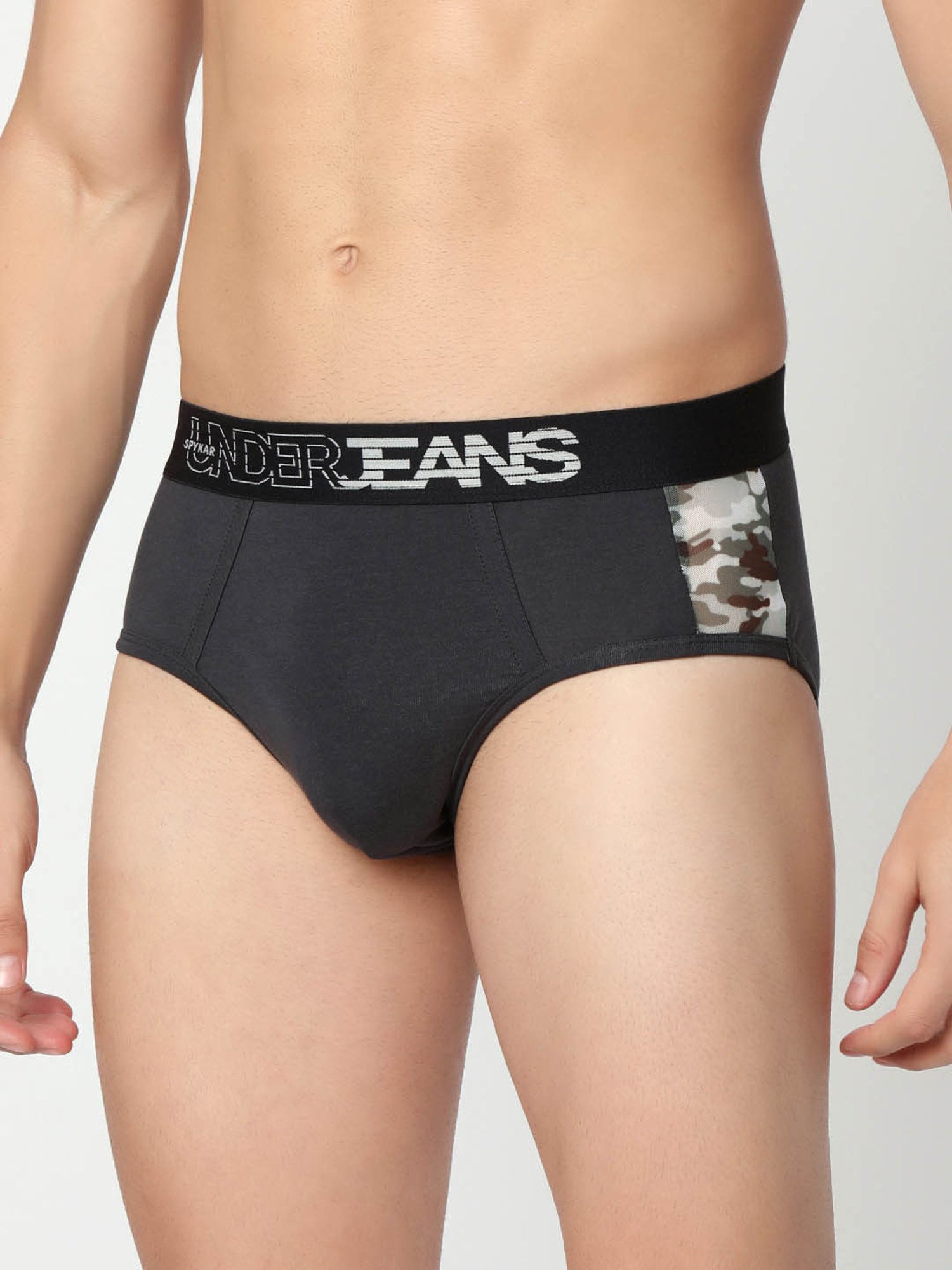 Underjeans By Spykar Multi Regular Fit Printed Briefs - Pak of 2