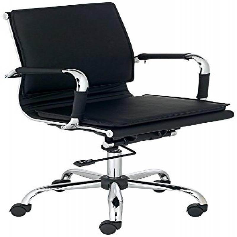 Tanner Black Faux Leather Lowback Desk Chair