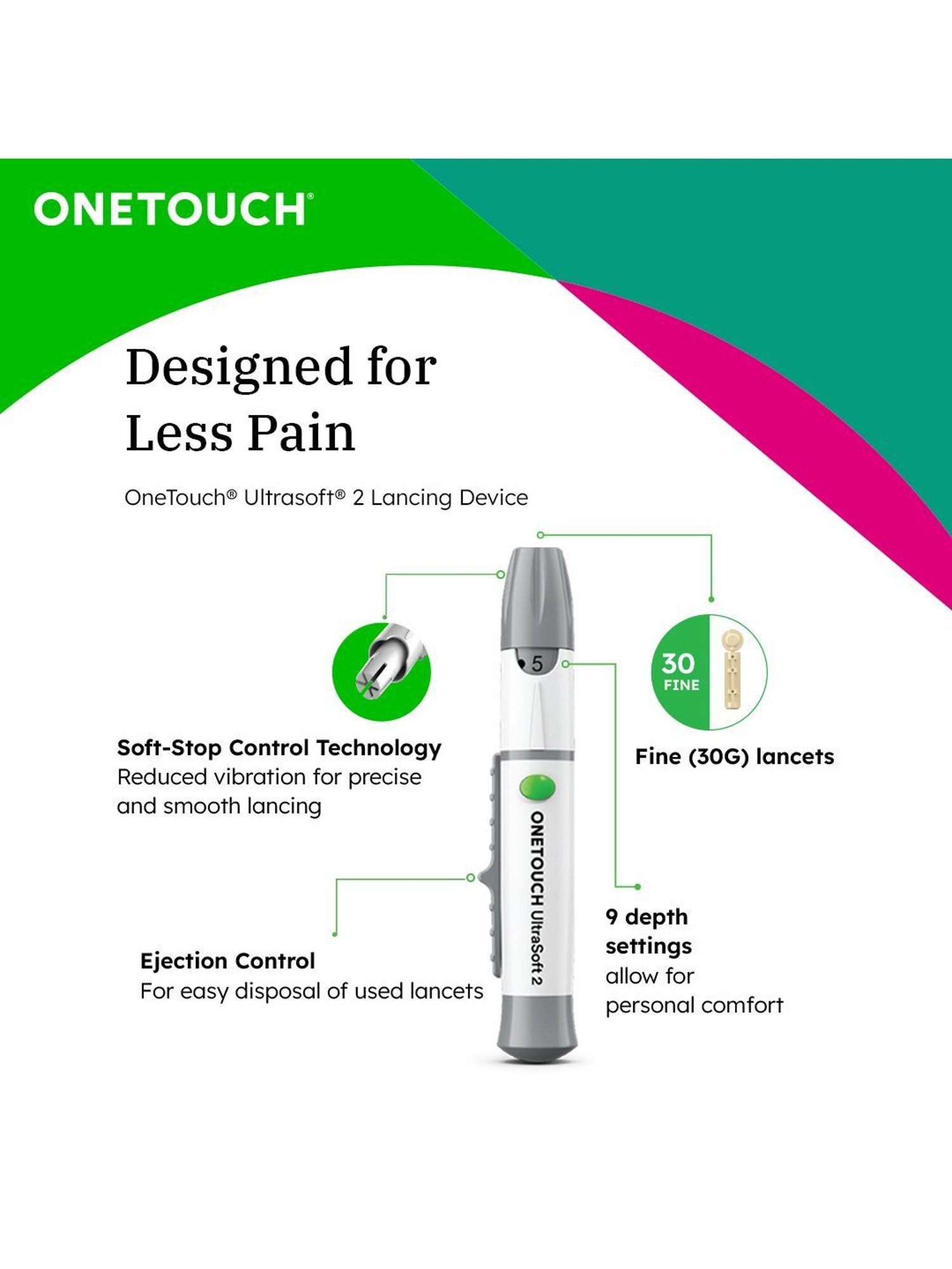 OneTouch Select Plus Simple glucometer | FREE 10 Test Strips + 10 Lancets + 1 Lancing device