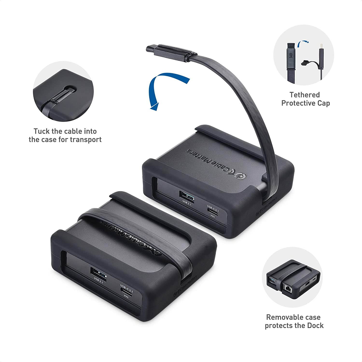 Cable Matters USB C Hub with 4K HDMI, 80W Charging, UHS-II Card Reader, 4X USB, and Gigabit Ethernet - USB-C and Thunderbolt 3 Port Compatible with Suface Pro 7, MacBook Pro, Dell XPS and More