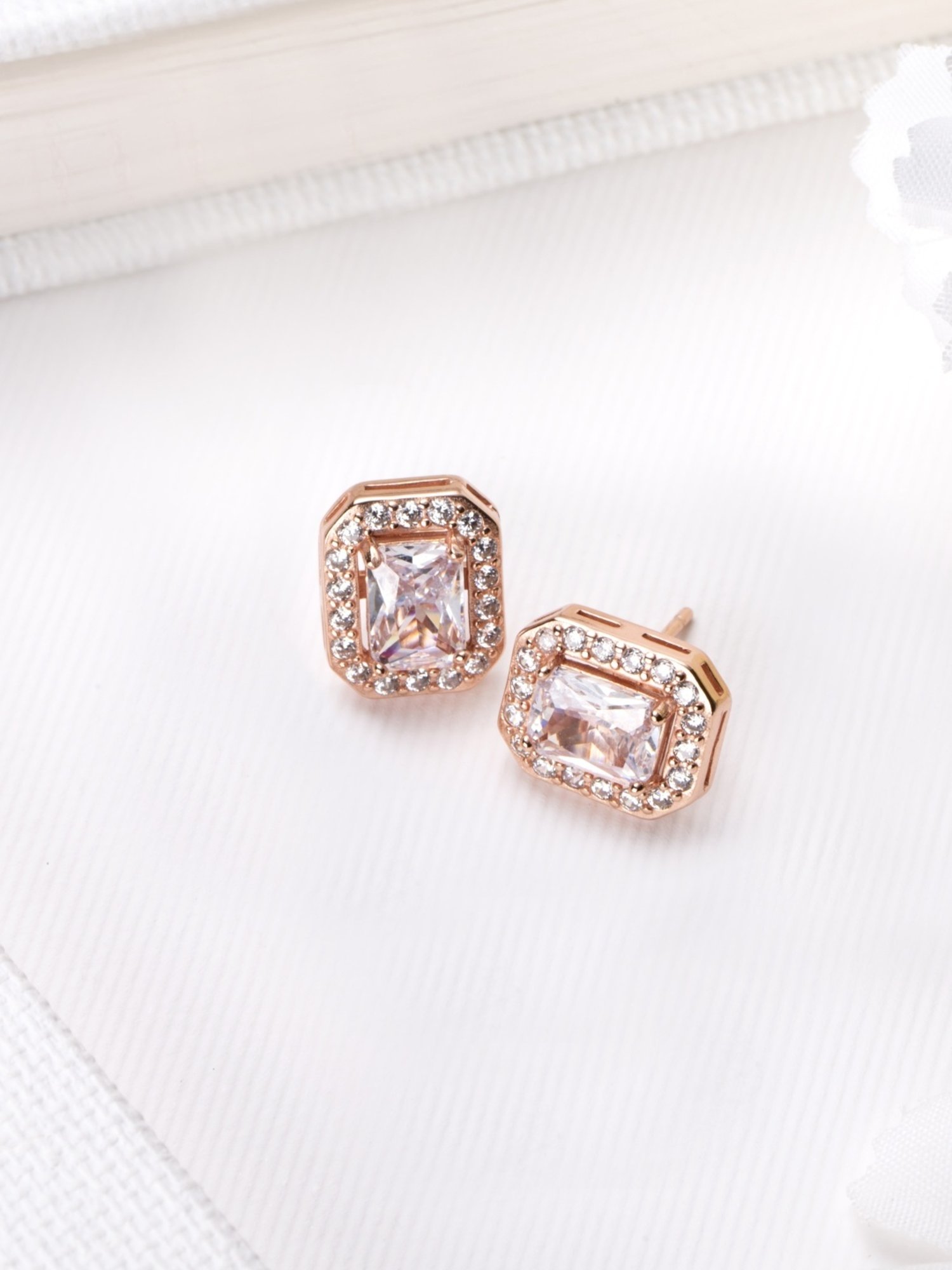 Zavya 92.5 Sterling Silver Radiant Sparkle Stud Earrings for Women