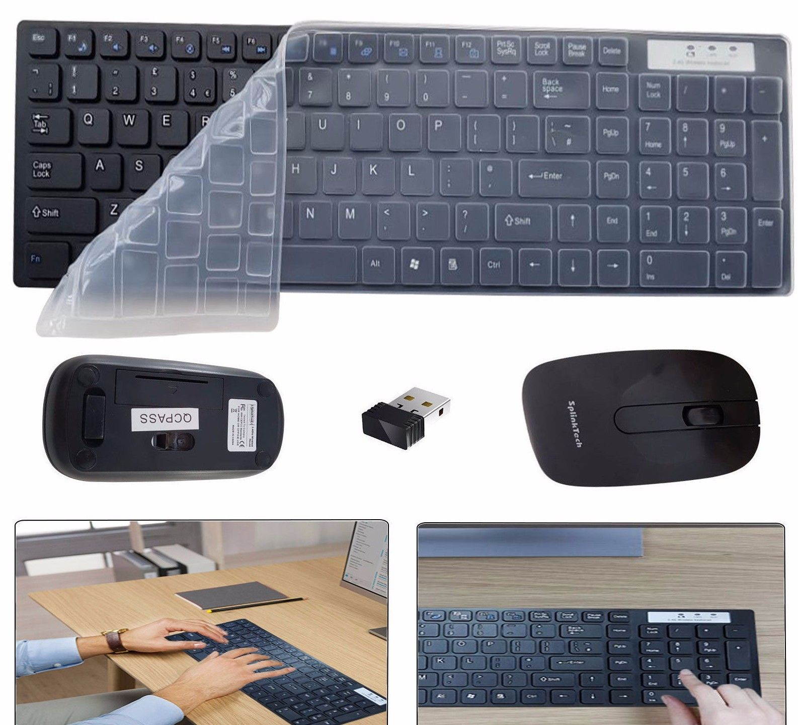 2.4GHz SLIM Wireless Keyboard and Cordless Mouse Combo Set For Desktop Laptop PC