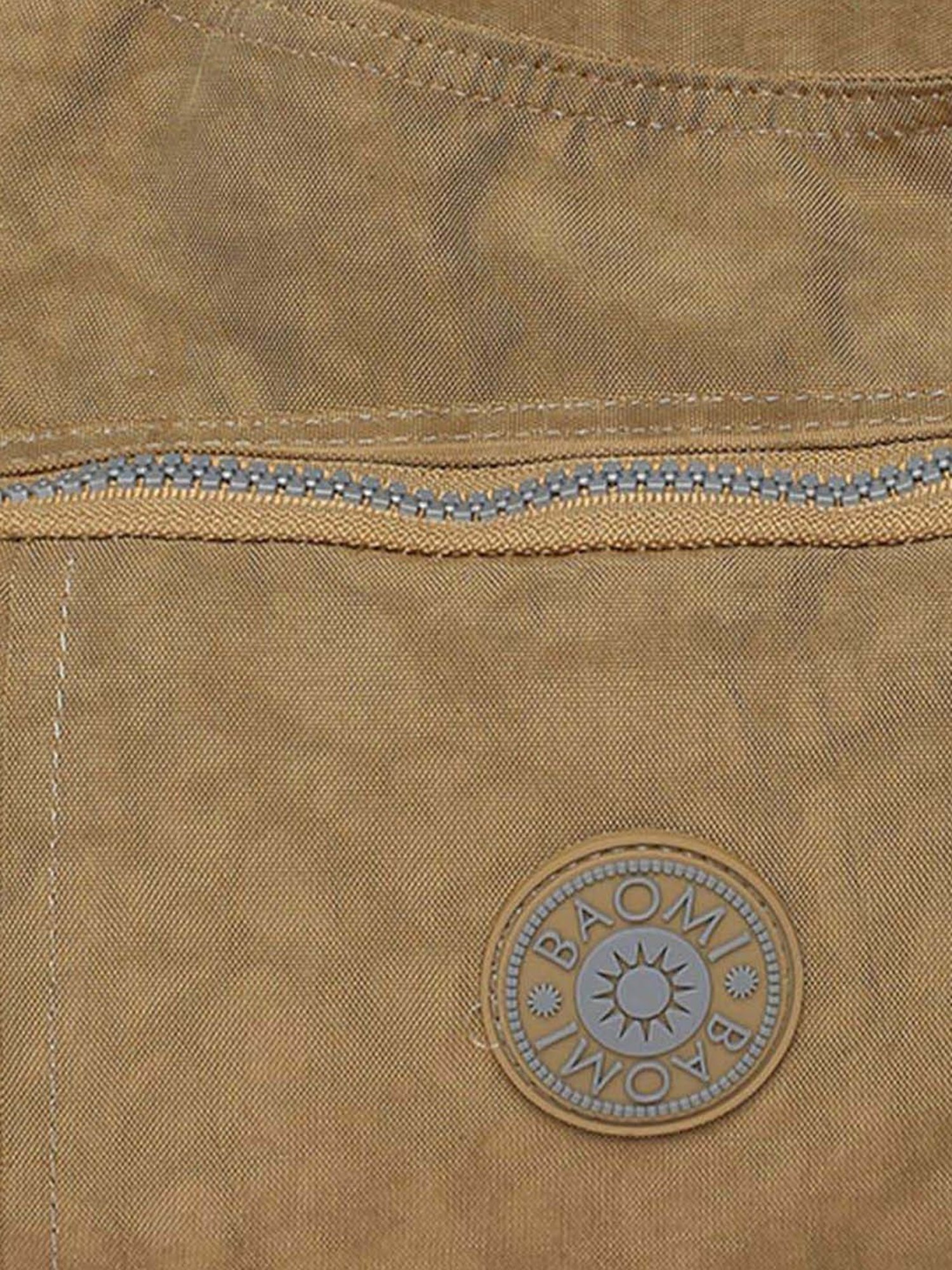 Baomi Beige Solid Medium Handbag