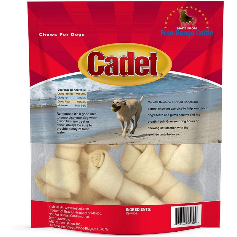 Cadet 4-5 Inch Rawhide Knotted Bones (1 lb Pack)