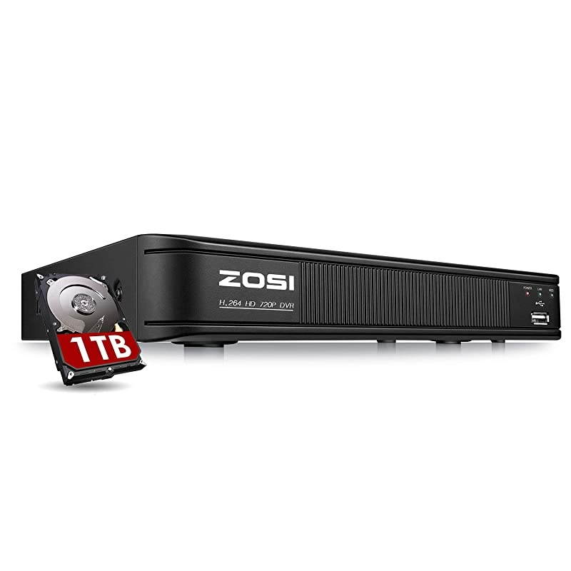 720p 8 Channel HDTVI 1080P Lite Video Surveillance DVR Recorders with Hard Drive 1TB P2P Technology QR Code Scan Remote AccessMotion DetectionHybrid Capability 4in1AnalogAHDTVICVI