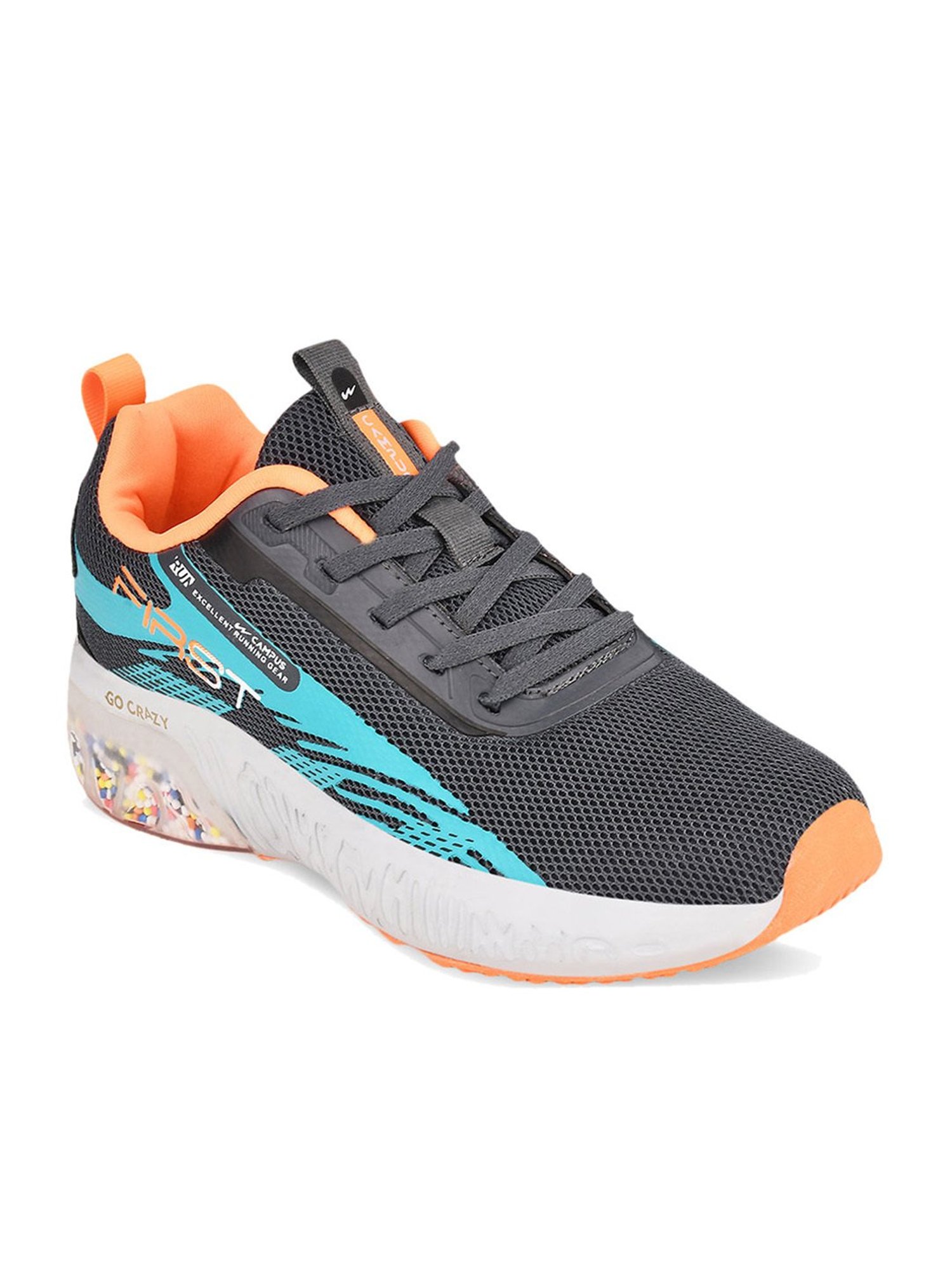 Campus Kids FIRST-CHILD Grey & Orange Running Shoes