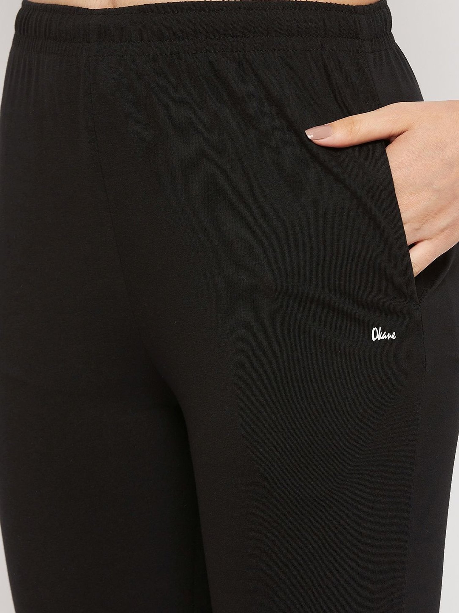 Okane Black Mid Rise Lounge Pants