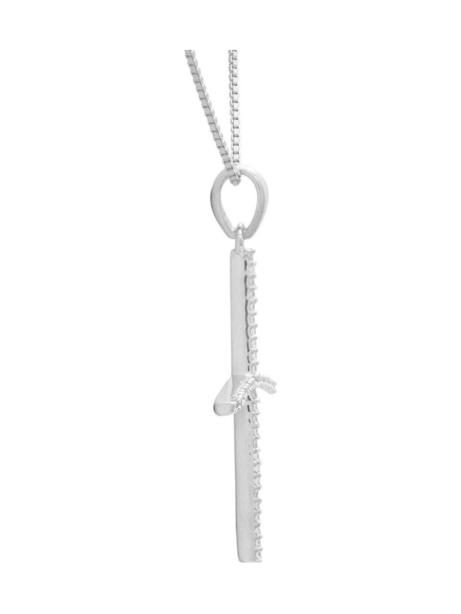 Anayra 92.5 Sterling Silver Cross Pendant with Chain for Women