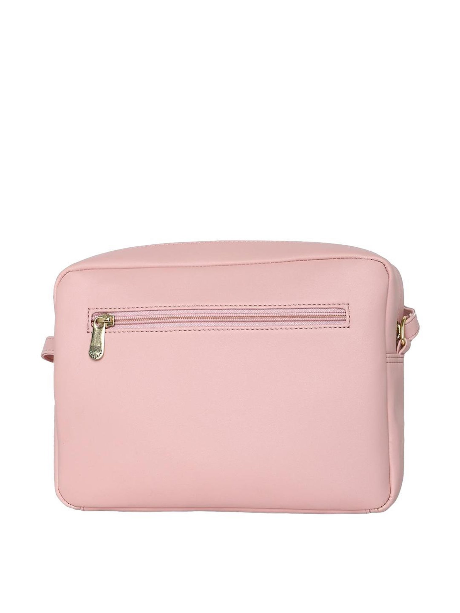 Caprese Pensa Powder Pink Faux Leather Floral Sling Handbag