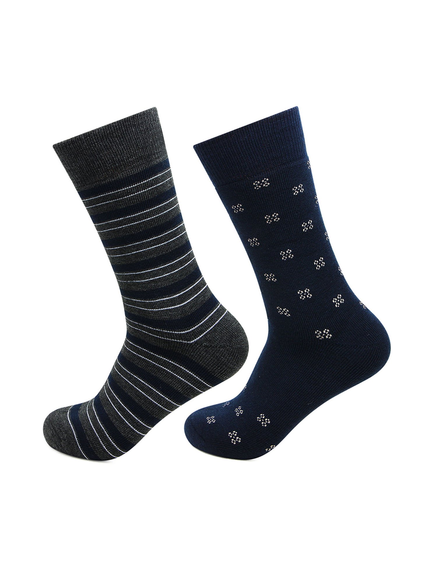 Bonjour Dark Grey and Navy Socks (Pack Of 2)