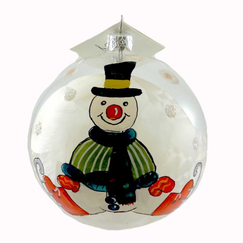 Laved Italian Ornaments Skating Snowman Ball Transparent Christmas  -  Tree Ornaments