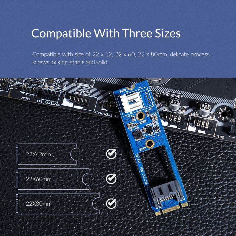 ORICO SATA to M.2 NGFF Adapter SATA 7PIN to M.2 SSD Solid State Hard Drive Adapter 22X40 Size Support SATA3 Protocol