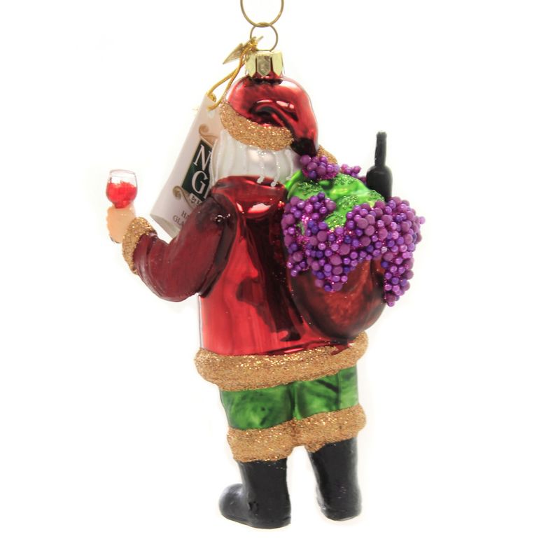 Noble Gems 5.5" Wine Santa Grapes Vineyard  -  Tree Ornaments