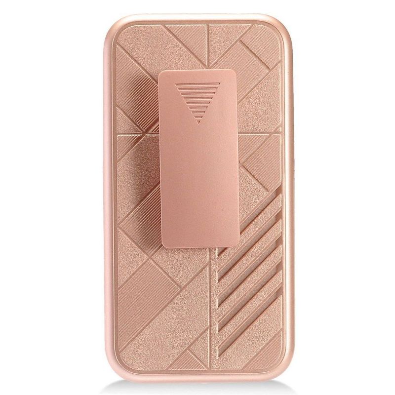 Insten Advanced Armor Dual Layer Hybrid Stand PC/TPU Rubber Holster Case Cover For iPhone SE 2020 SE2 / iPhone 8 / iPhone 7 - Rose Gold/Black by Eagle