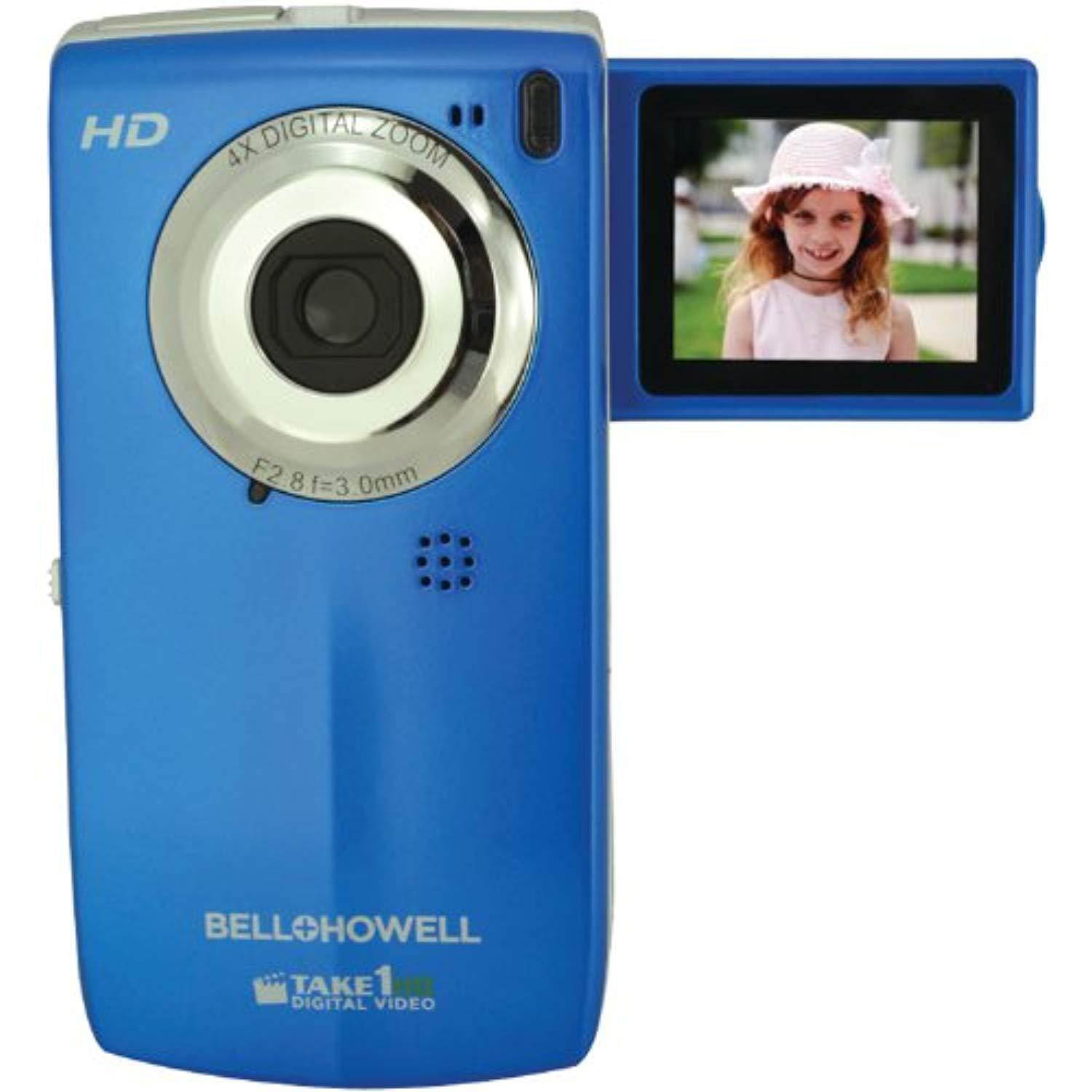 bell+howell t100hd-bl take1 hd digital video camcorder with fold out lcd screen video camera with 1.8-inch lcd (blue)