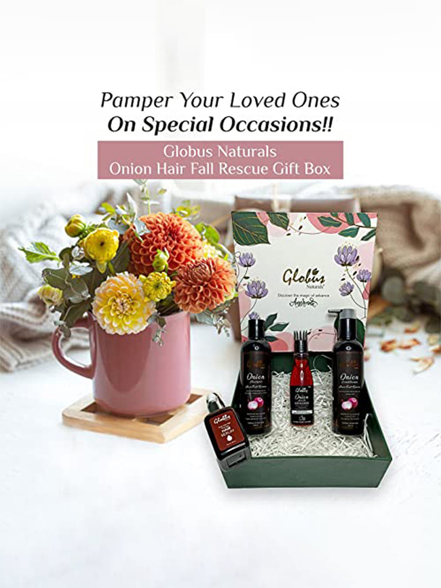 Globus Naturals Onion Anti Hair Fall & Anti Dandruff Hair Care Gift Box