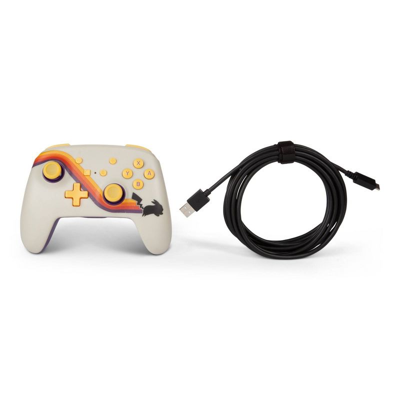 PowerA Enhanced Wireless Controller for Nintendo Switch Pokemon Pikachu Retro - White