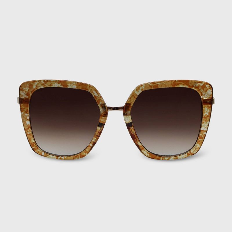 Women's Square Plastic Metal Sunglasses - Wild Fable™ Brown