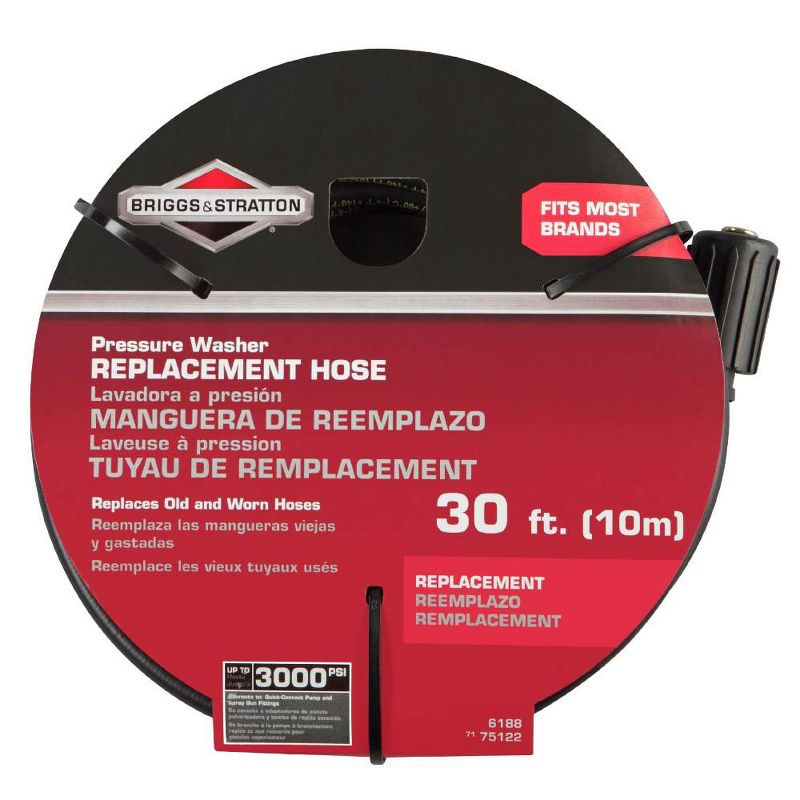 Briggs & Stratton 6188 30 Foot Replacement Pressure Washer Extension Hose, Black