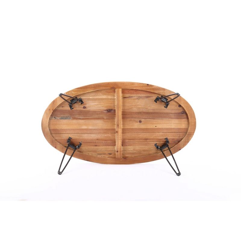 44" Hayward Oval Coffee Table Brown/Black - Summerland Home