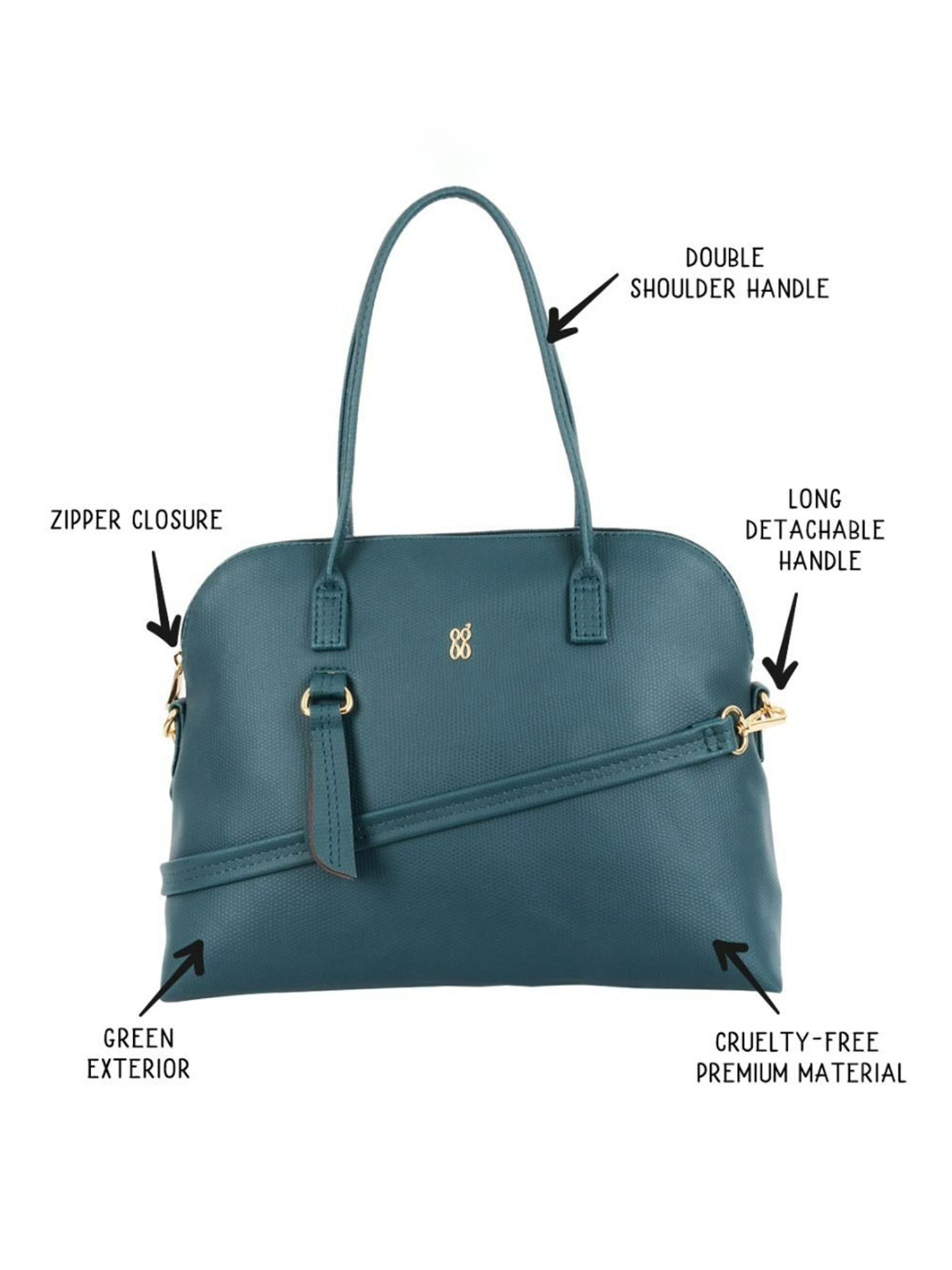 Baggit Green Textured Handbag