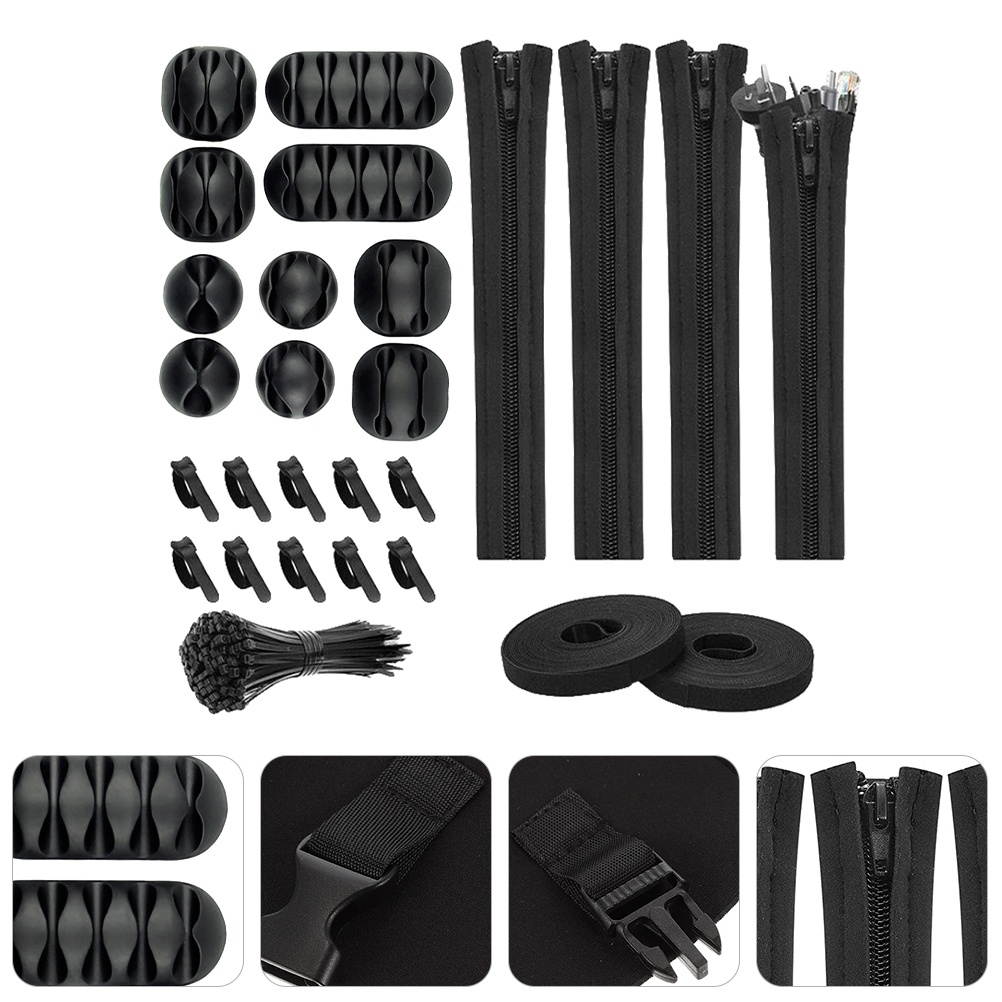126pcs Durable Multifunction Useful Cable Holder Kit Cable Management Kit Cord Holder Set