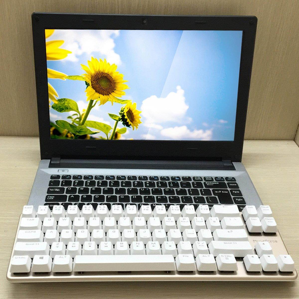 Mechanical Keyboard Wired Keyboard Blue Switch 68-Keys Mini Design (60%) Gaming Keyboard White Silver by Magicforce Qisan