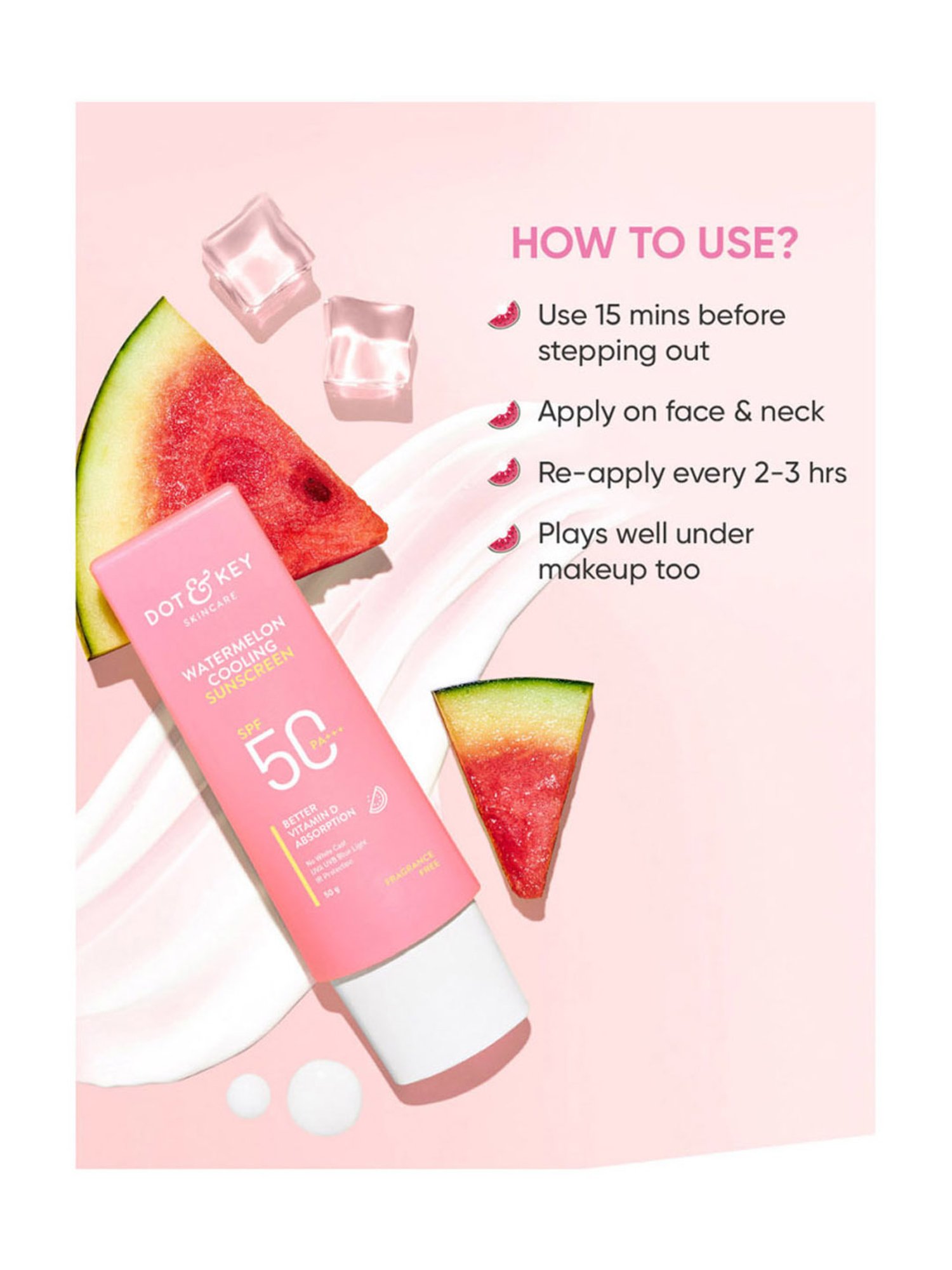 Dot & Key Watermelon Cooling Sunscreen SPF 50 PA+++ - 50 gm