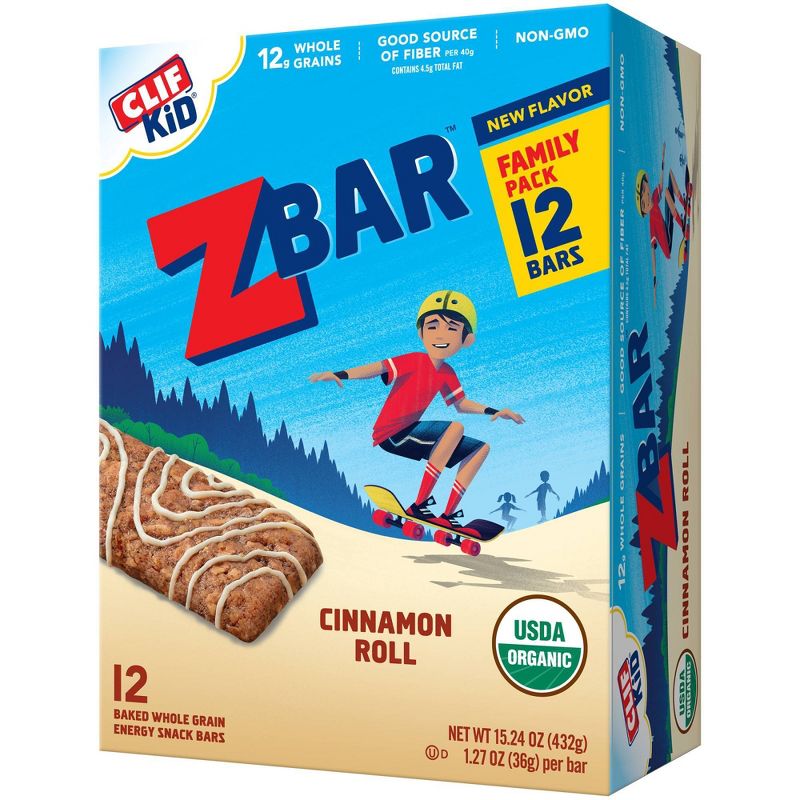 CLIF Kid ZBAR Organic Cinnamon Roll Snack Bars - 15.24oz/12pk